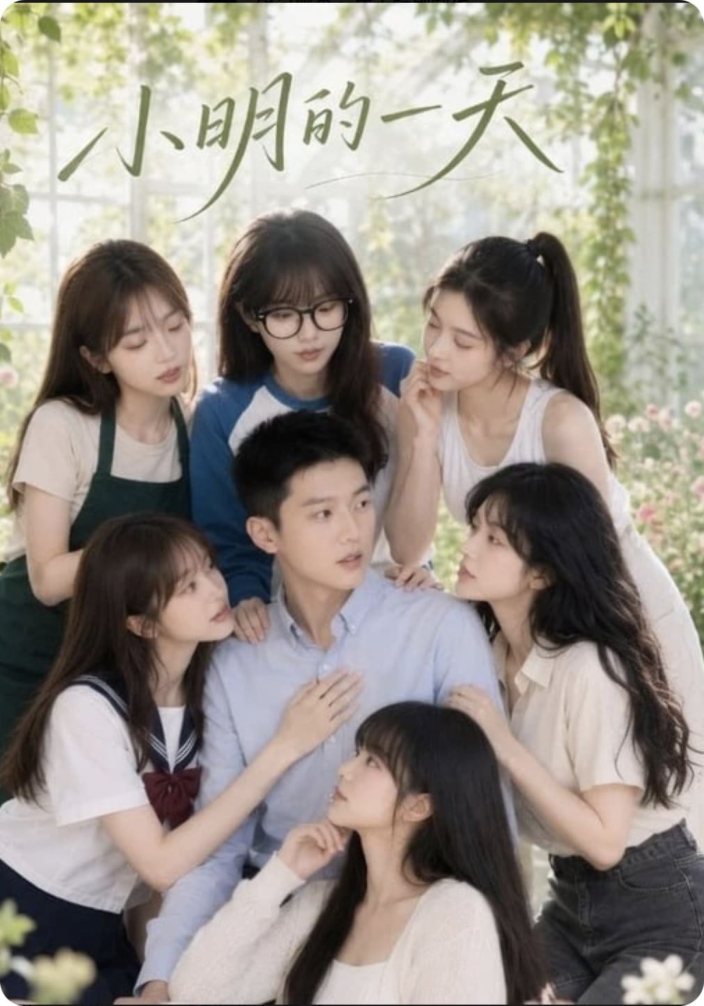 AI短剧《小明的一天》1-16集完结版爽看小明五大清纯美女
