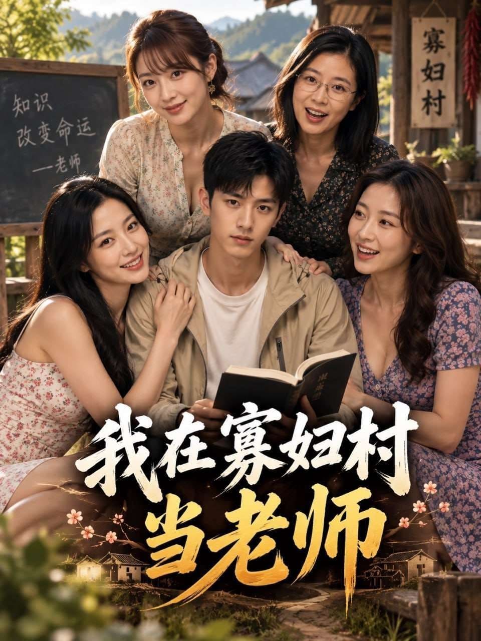 AI 短剧《我在寡妇村当老师》1-9集 没工资只能肉偿~你干吗？